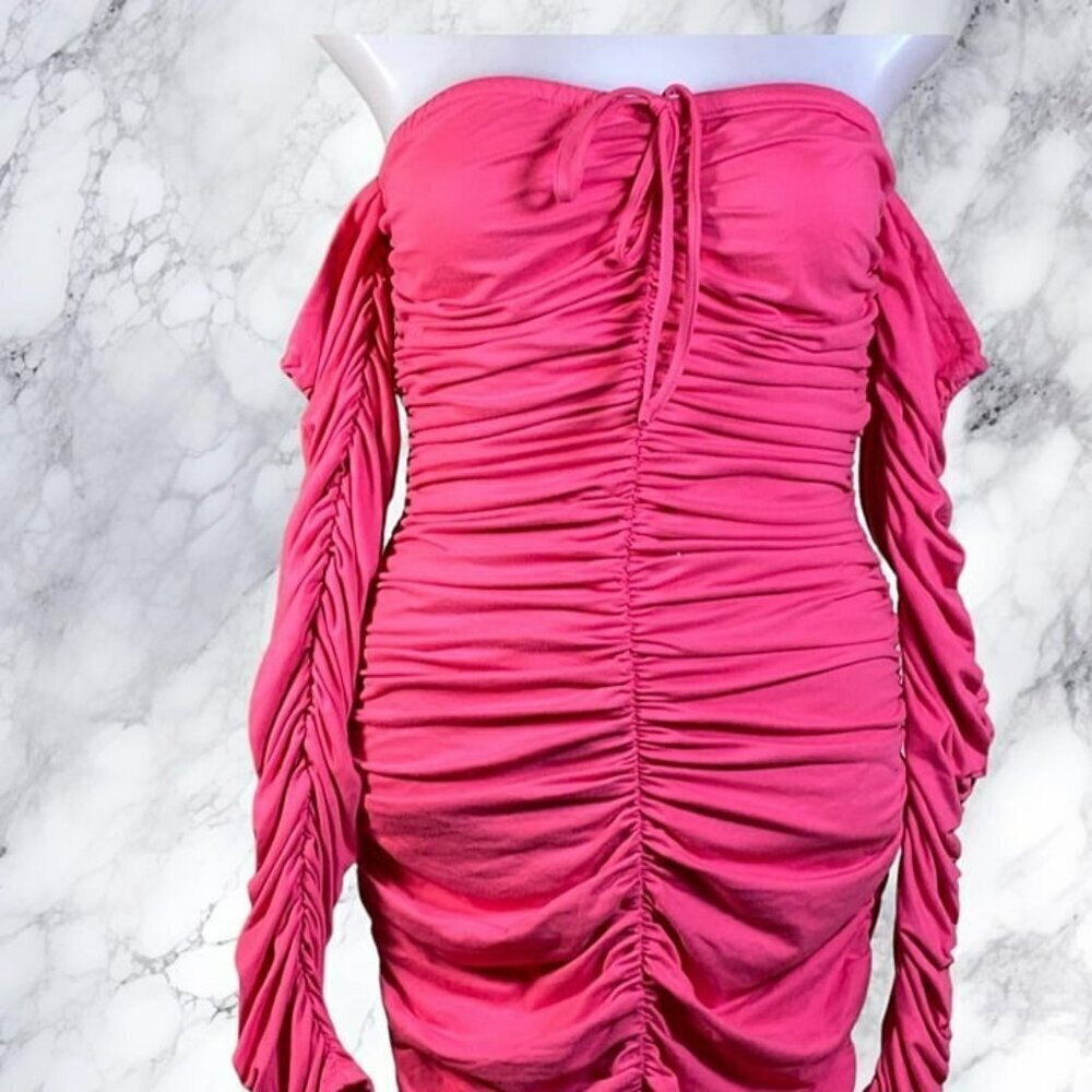 MORE TO COME Shanice Ruched Mini Dress - Pink - Picture 5 of 11